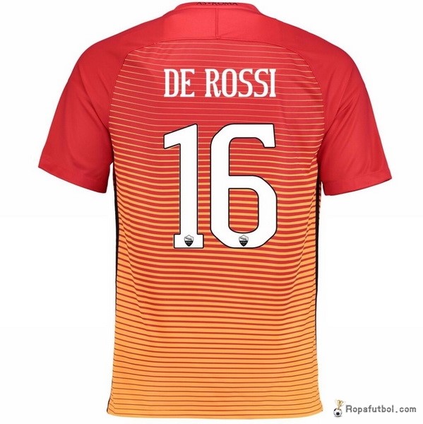 Camiseta As Roma Replica Tercera Ropa De Rossi 2016/17 Naranja